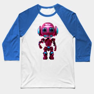 Pink Robot Baseball T-Shirt